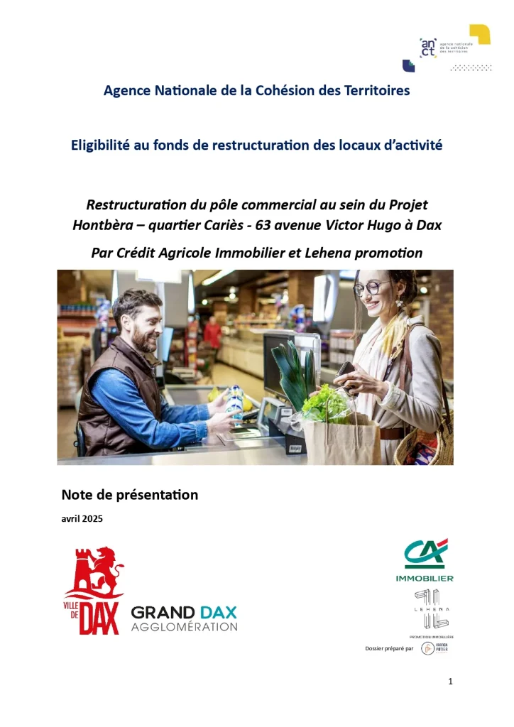 Dossier ANCT Fonds de restructuration des locaux d’activités